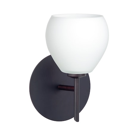 Besa Lighting Tay Tay Mini Sconce, Opal Matte, Bronze Finish, 1x5W LED 1SW-560507-LED-BR